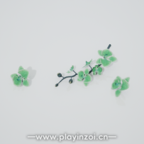碧玉花枝摆件